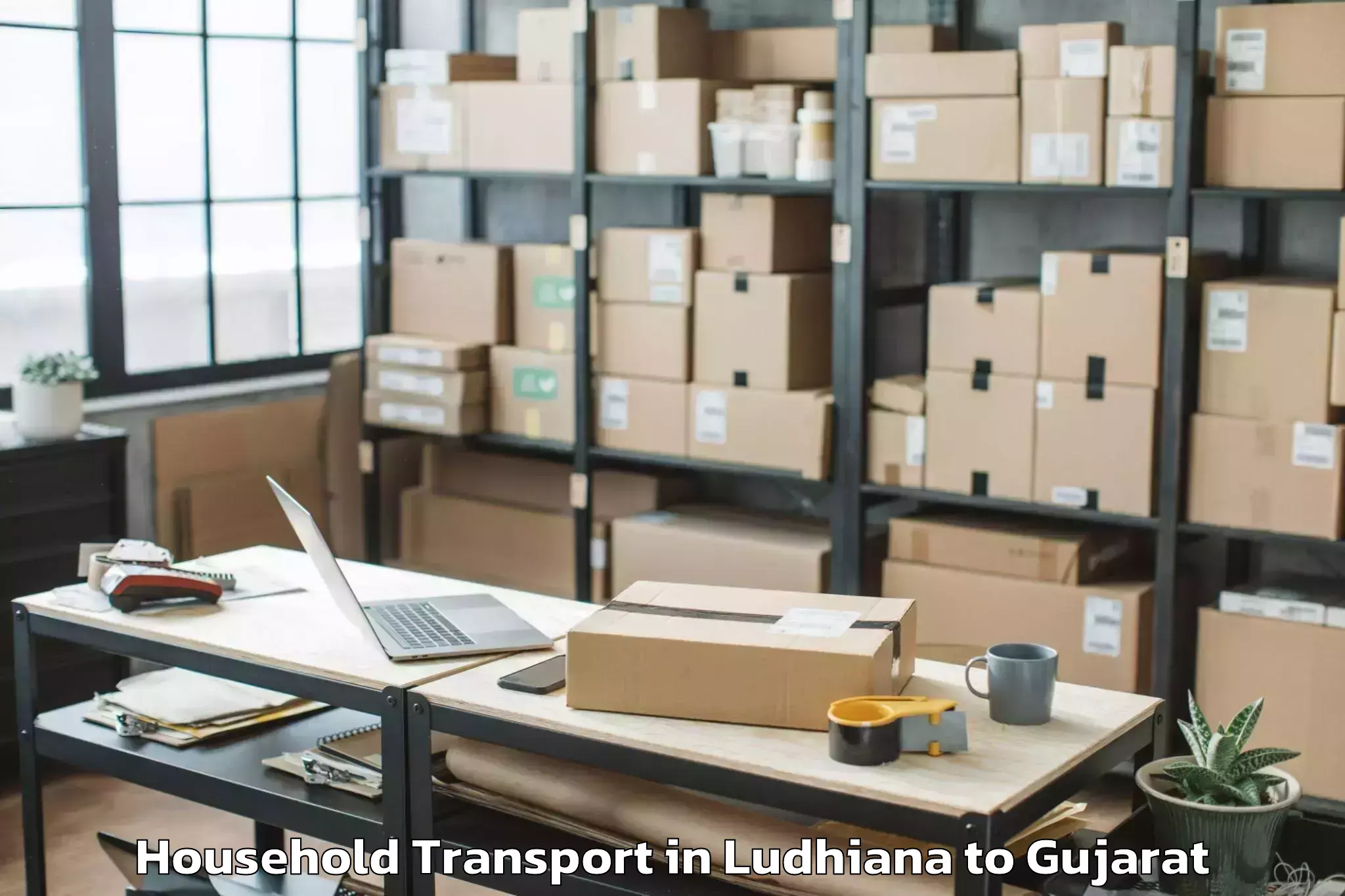 Trusted Ludhiana to Keshod Airport Ixk Household Transport